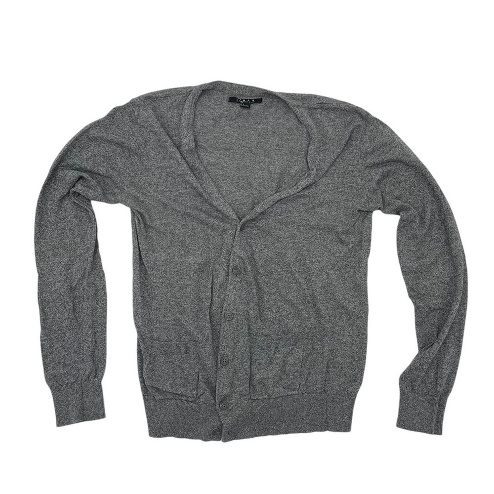 21 Men Gray Knit Cardigan